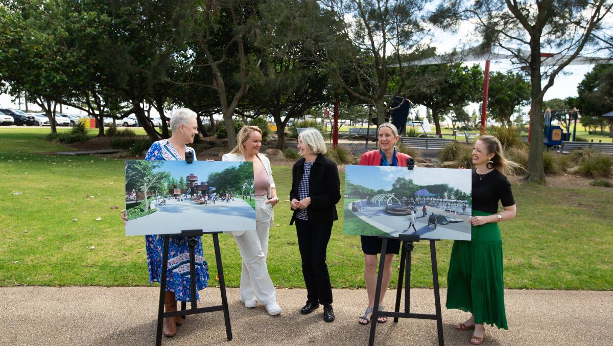 Councillors Carol Duncan, Lord Mayor Nuatali Nelmes, Margaret Wood, Jenny Barrie, and Elizabeth Adamczyk at Foreshore Park. Picture by Jonathan Carroll