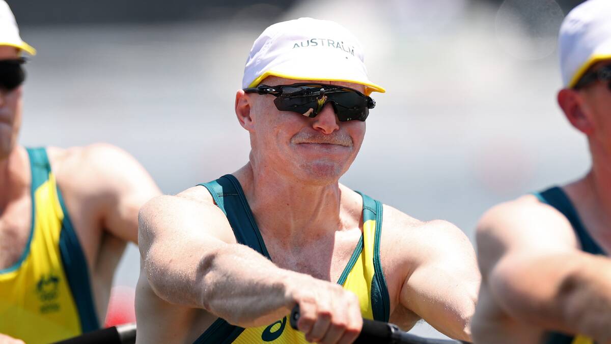 CHANCE: Dungog rower Spencer Turrin representing Australia in the men's fours at the Tokyo Olympics on Saturday. Picture: Getty Images
