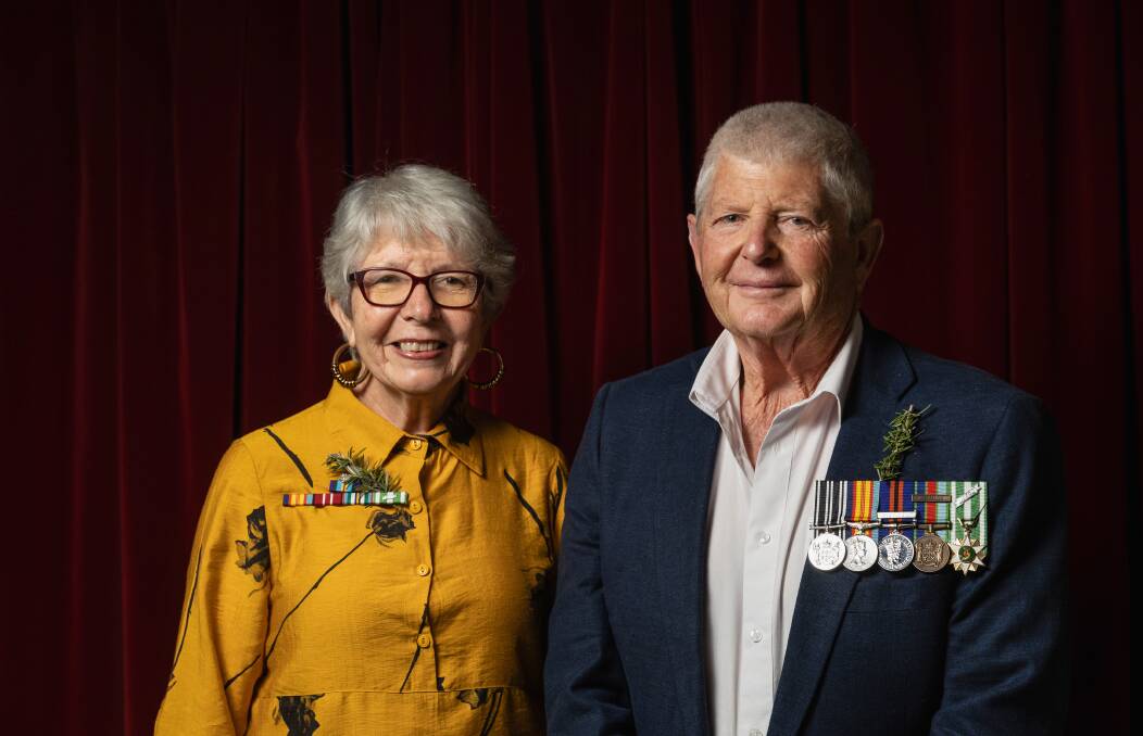 Lorn resident and war widow Kath Newman with New Zealand veteran Mike Williams who saved her husband's life in the Vietnam War. Picture by Marina Neil