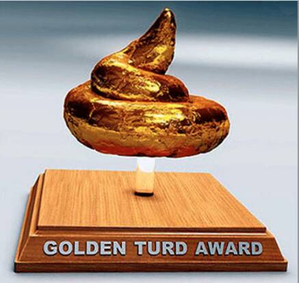 Legal battle over Midcoast Council's attempts to quash debate in council chambers about their receipt, two years running, of the 'Golden Turd Award' from the Development and Environmental Professionals' Association (DEPA) for "the worst HR (Human Resources) in local government". Picture supplied.
