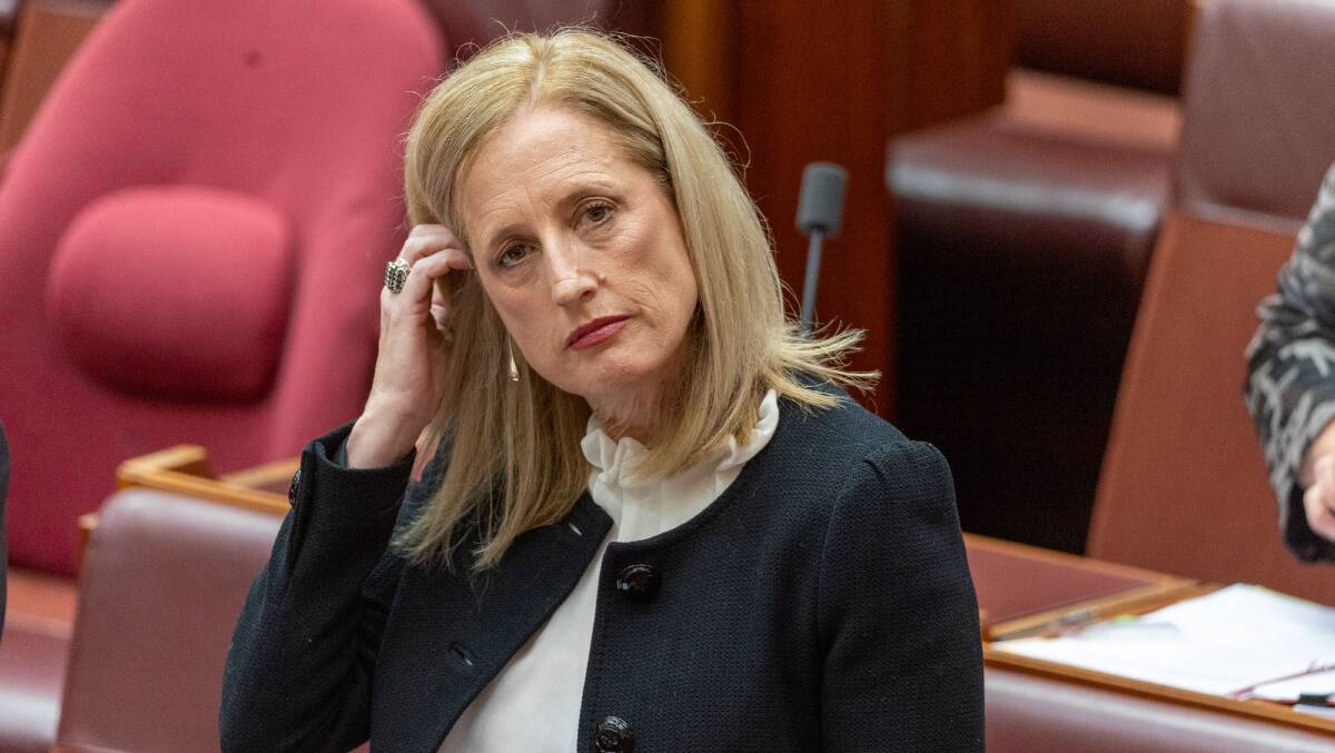  Katy Gallagher addressed allegations against her during a speech in the Senate Chamber in Parliament House. Picture by Gary Ramage