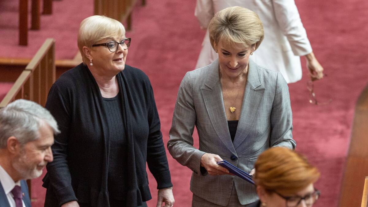 Linda Reynolds with Michaelia Cash. Picture by Gary Ramage