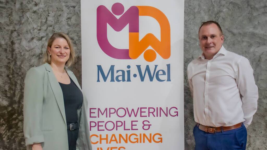 Mai-Wel chair Felicity Laczina and chief executive John Cleary at the International Day of People with Disability event hosted at the Maitland Basketball Stadium on Friday, December 1. Picture supplied