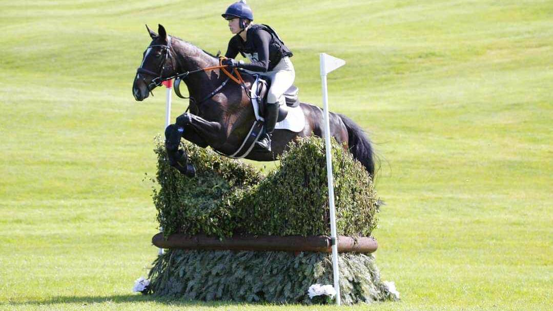 Kendall Dickinson takes part in a show jumping competition in the UK. Picture supplied