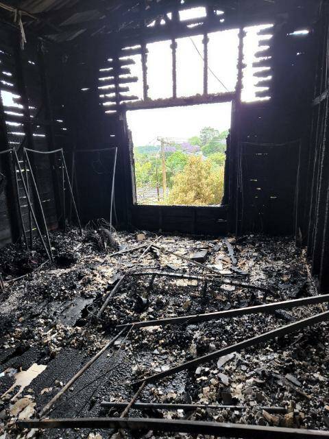 the devastation left in the wake of a fire at a Ballina St home in Lismore. Picture supplied
