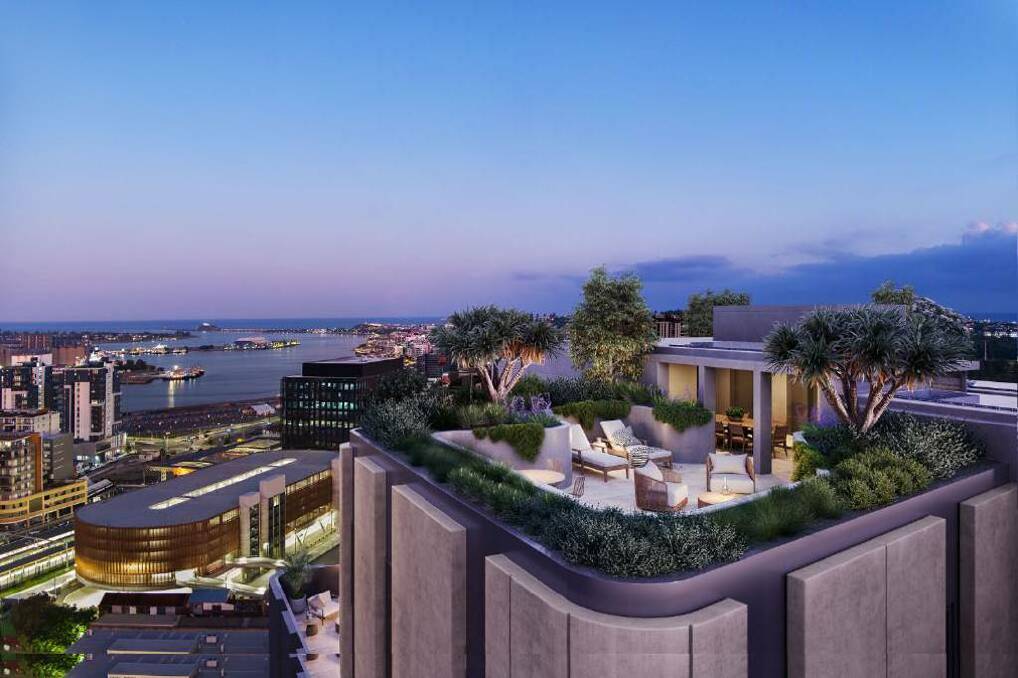 TZG's design for Novo included rooftop gardens with views across Newcastle Harbour and the city.