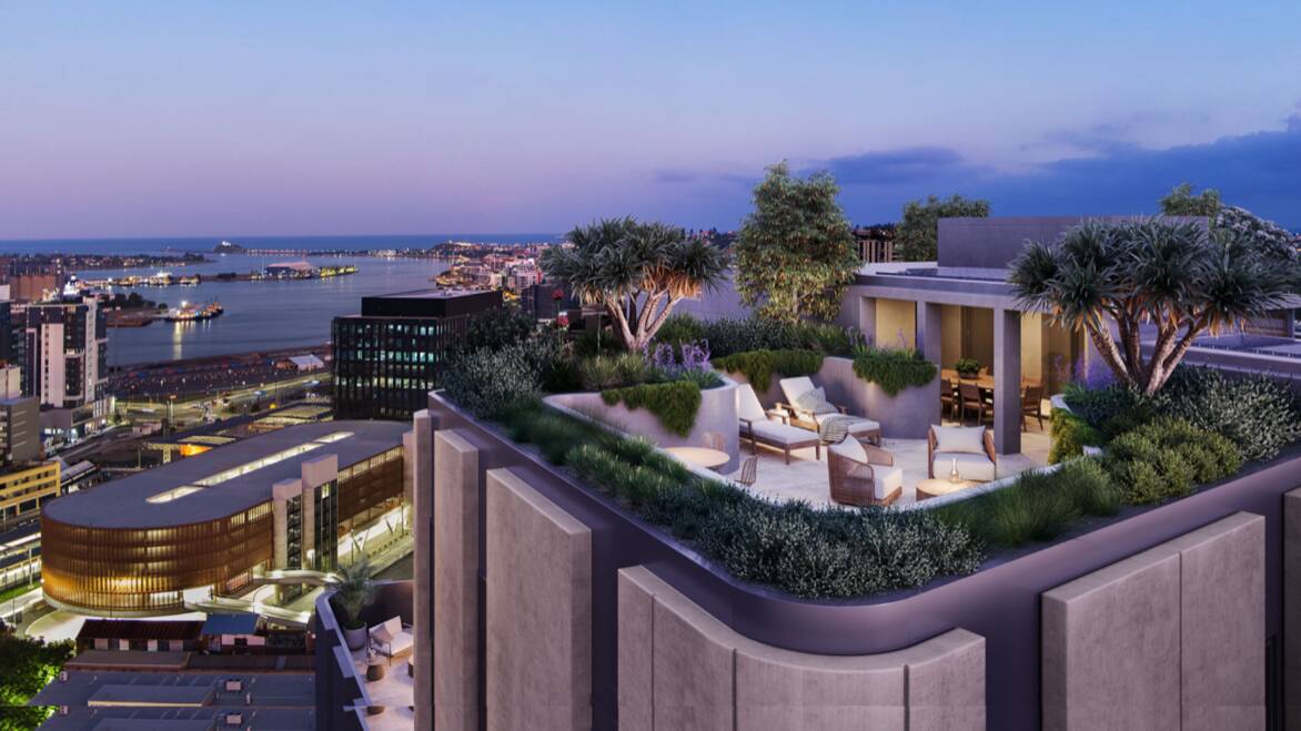 Construction of a luxury mixed-use development at 20 Denison Street, Newcastle West will include 78 apartments and a rooftop restaurant and bar. Picture supplied.