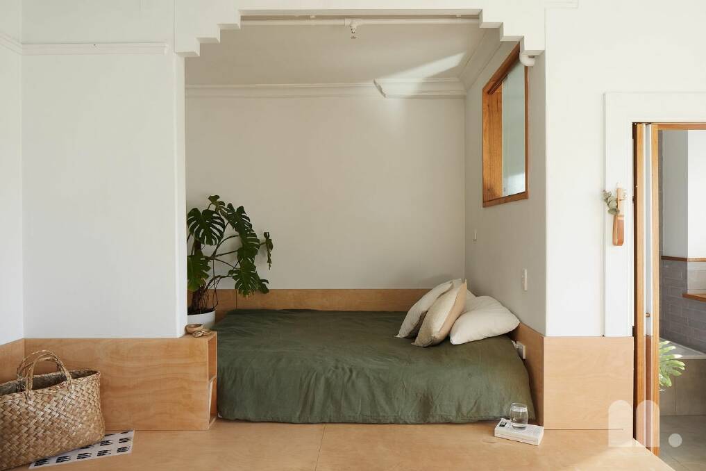 The bed sits on a platform that provides extra storage space underneath. Pictures Alex McIntyre