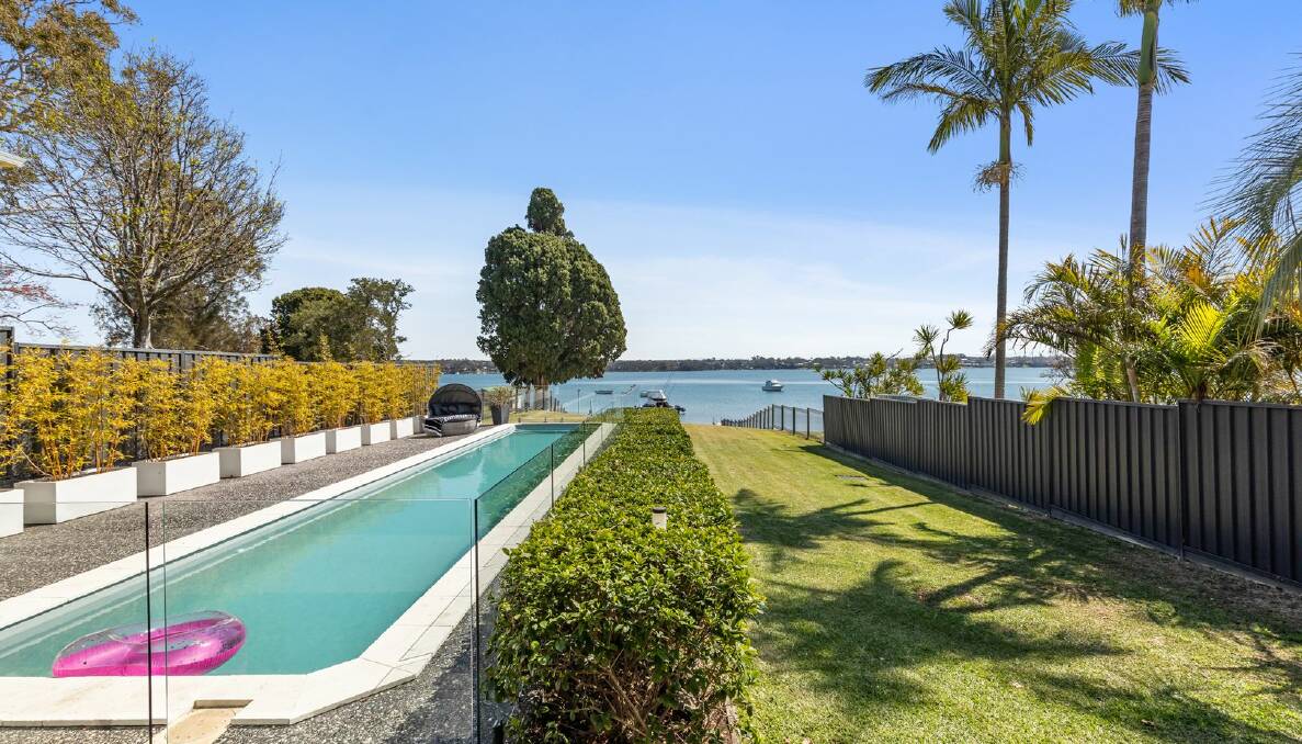 The property's 15-metre heated lap pool overlooks the lake. Picture supplied