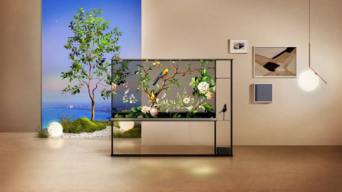 LG unveiled the worlds first wireless transparent OLED TV at CES 2024. Picture: LG Electronics