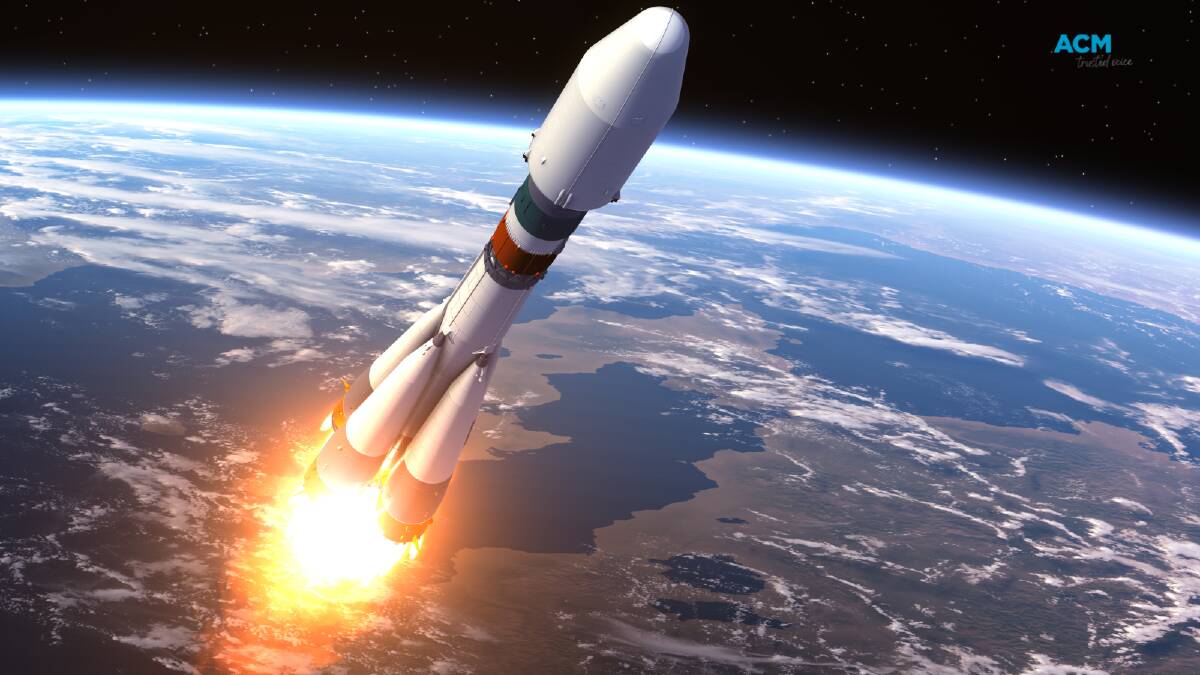 NASA's Artemis 1 rocket visualised leaving the earth's atmosphere. File picture.