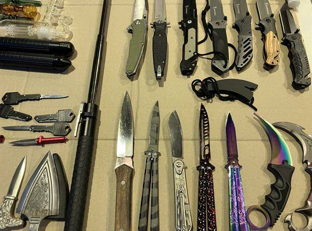 Blades and batons seized by Australia's border police. Picture supplied 
