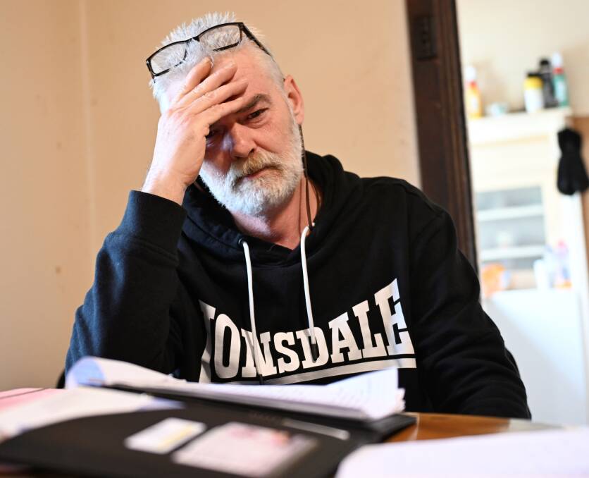 Wayne Layton at his home in Ballarat after the death of his wife Kathy. Picture by Lachlan Bence