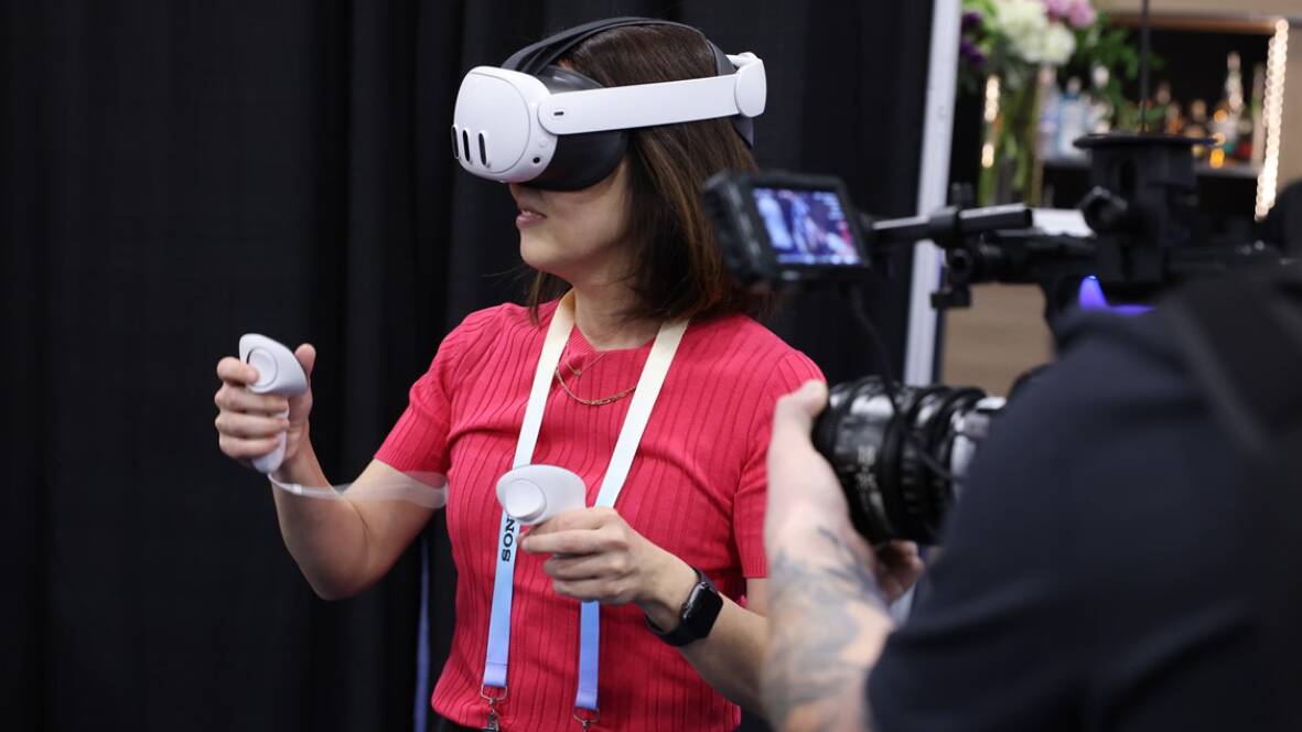 People came from far and wide to test out new gadgets at the Consumer Electronics Show. Picture: Consumer Technology Association