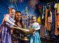 Disney on Ice host, Taylor Burrell with Newcastle kids, Paige and Charlotte Wilczek. Picture Marina Neil. 