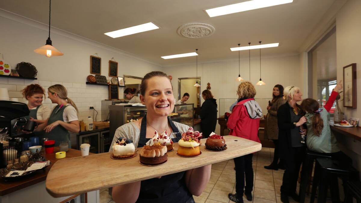 Made fresh: Icky Sticky pastry chef Claudia Ford with a selection of tarts & cakes. Pictures: Simone De Peak