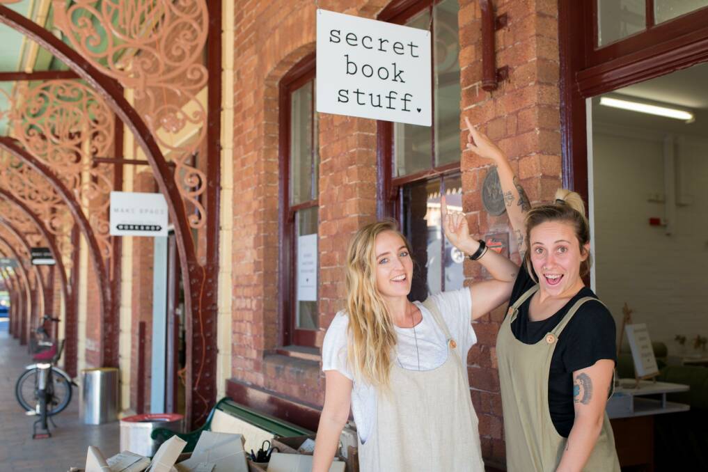 Home: Secret Book Stuff founders Amy Lovat and Laura Kebby at The Station in Newcastle East. Pictures: Peter Bower