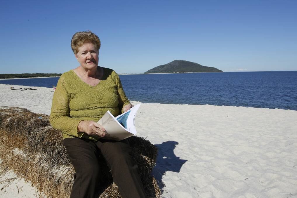 IMPORTANT STORIES:Author Janis Winn on Jimmys Beach at Hawks Nest in a file picture from 2013.  