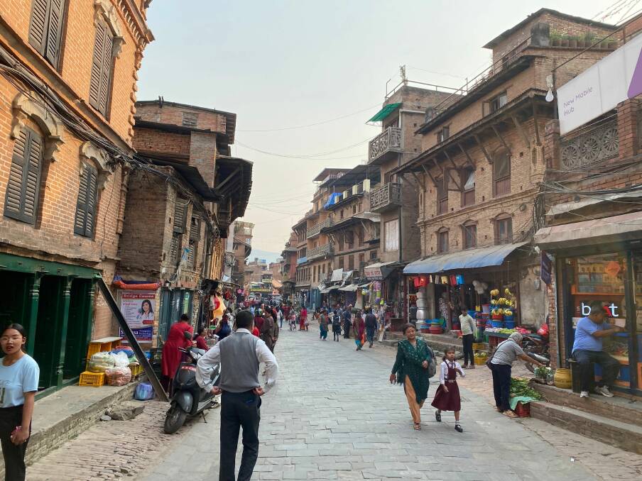 A street scene in Bhaktapur. Picture by Daniel Scott 