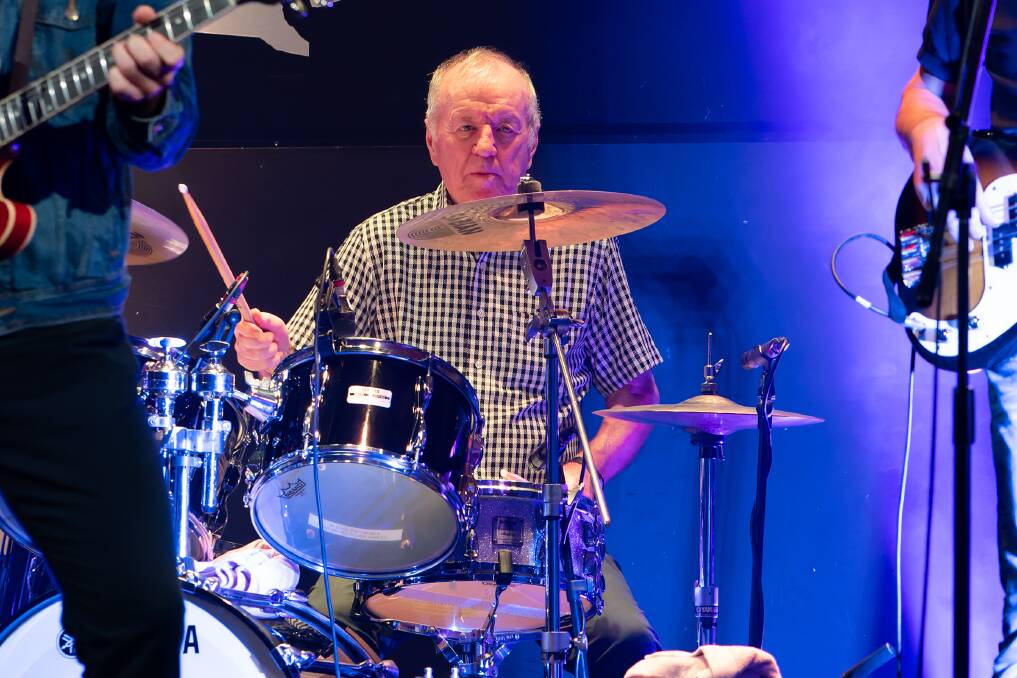 John Steel, age 82, the original drummer of The Animals, still on the skins, at Lizotte's on February 19. Picture by Paul Dear