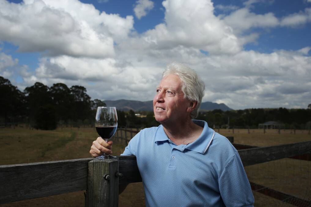 Rick Allen in his backyard at Nulkaba, with the Broken Back range and Hunter Valley vineyards within a coo-ee. Picture by Simone De Peak