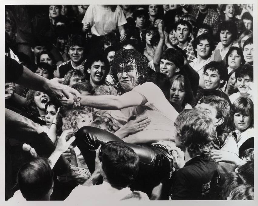 Jimmy Barnes immersed in a concert crowd during The Last Stand tour in 1983. Picture courtesy of Cold Chisel 