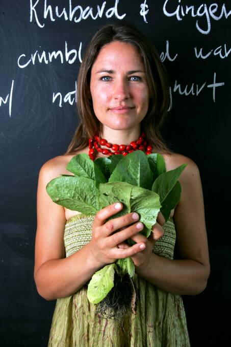 Far left, Bec Bowie with a handful of fresh produce at Estabar in 2009. Picture by Kitty Hill