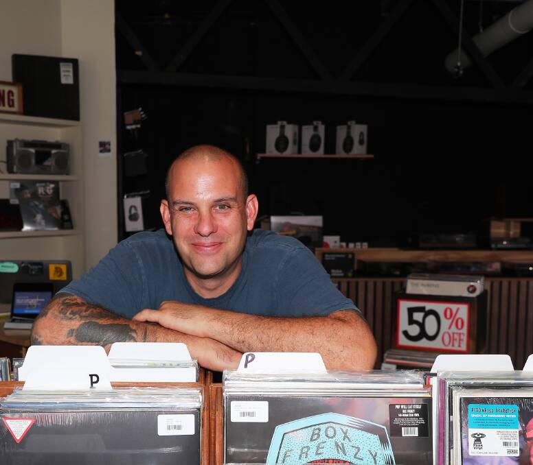 Musician Ben Leece in his store, Rudderless Records, in Newcastle West. Picture by Peter Lorimer