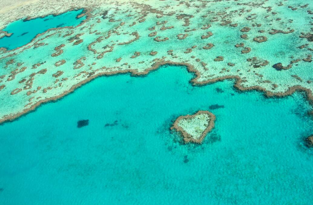 Heart Reef in the Whitsundays from the air. Picture supplied 