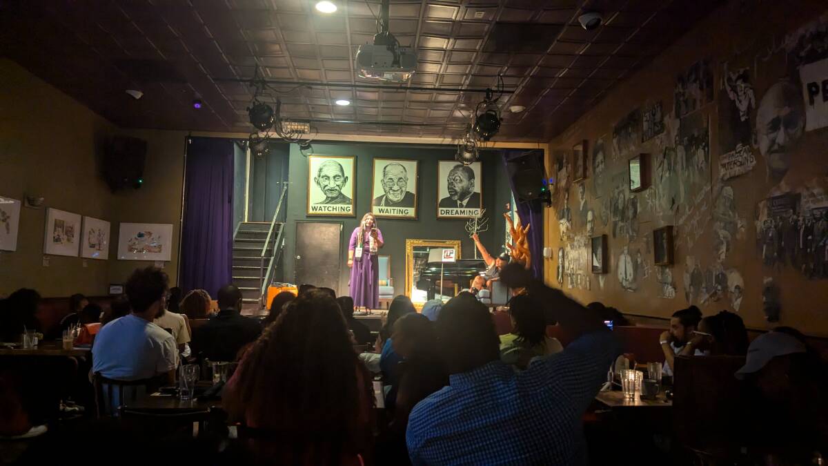 Busboys and Poets on V Street on a Tuesday night: a modern tradition in DC.