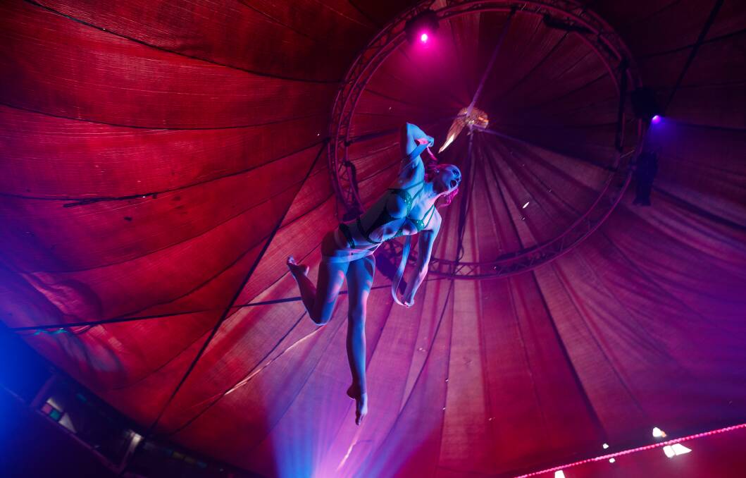 Aerialist Angela Leigh McIroy-Wagar in The Party. Picture by Max Mason-Hubers