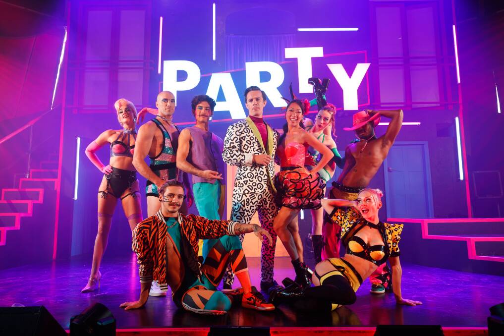 The cast of The Party, showing at The Spiegeltent in Newcastle. Picture by Max Mason-Hubers