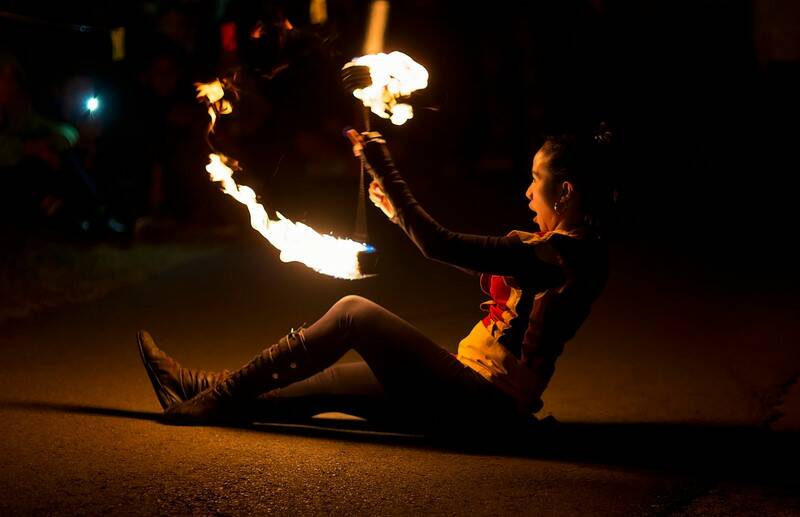 Firedancer Kiki Elliot, who will be performing at the Riverlights festival in Maitland on the banks of the Hunter River on Saturday, October 7.