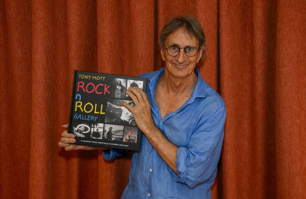 Music photographer Tony Mott with his new photo book.