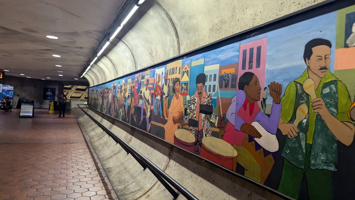The Community Rhythms mural at the U Street Metro Station in Washington, DC.
