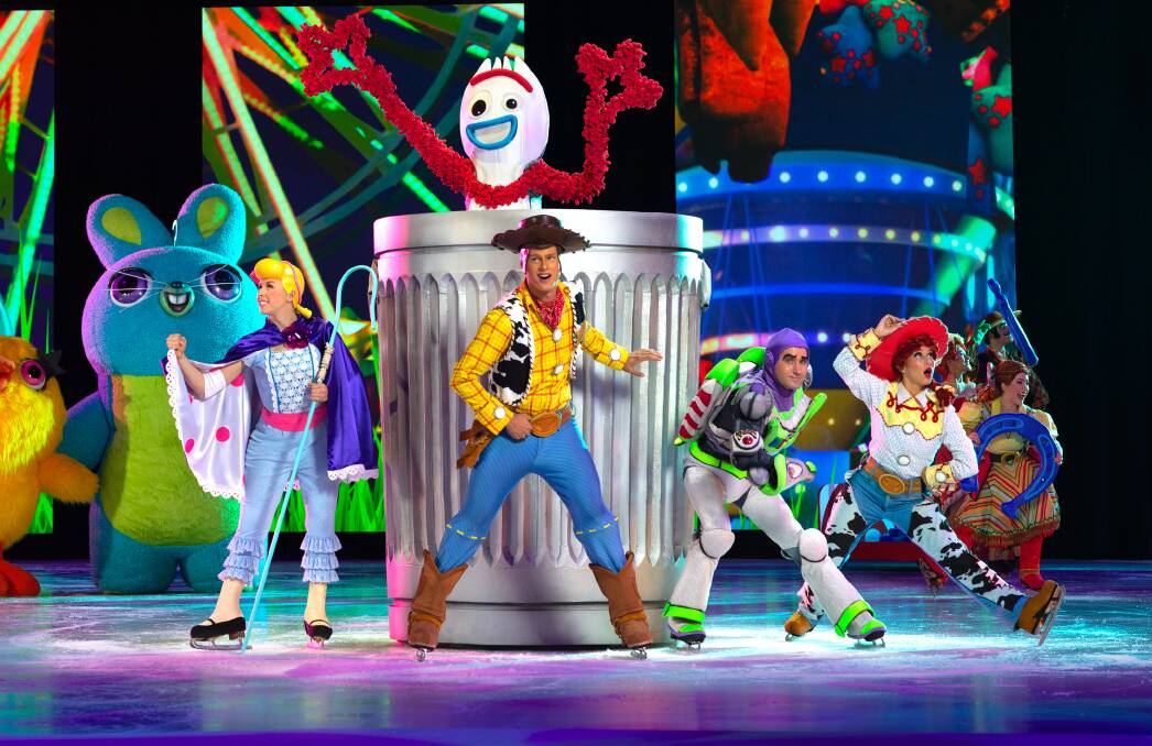 A still picture from the Toy Story segment in Disney on Ice's Road Trip Adventures show currently touring in Australia.