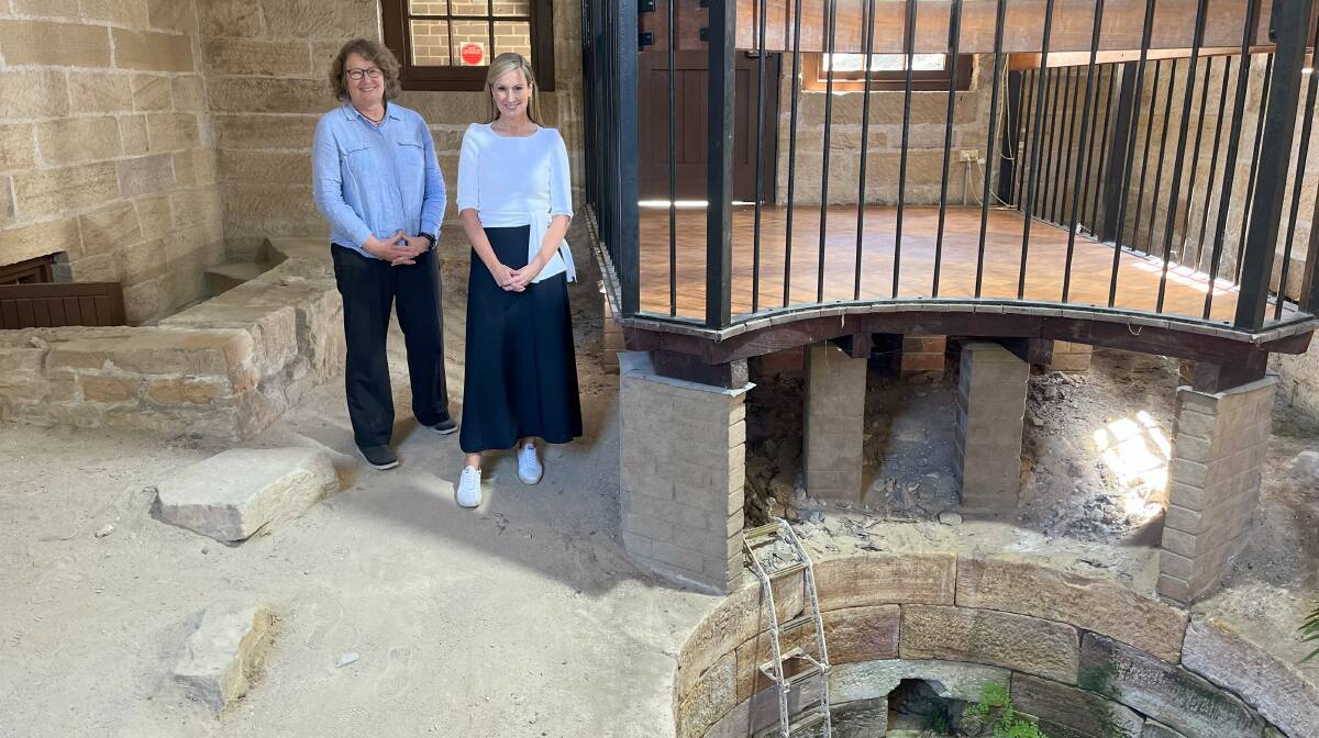Melissa Doyle with Sydney Water heritage adviser Yvonne Kaiser-Glass, at Busbys Bore, Victoria Barracks, in Sydney. Picture supplied 