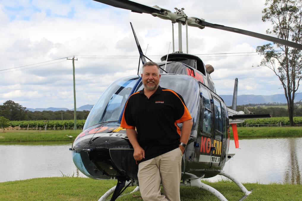 HIGH LIFE: Helicopter pilot Brett Campany of Skyline Aviation Group admits he has the best job in the world. Pictures: Daniel Honan