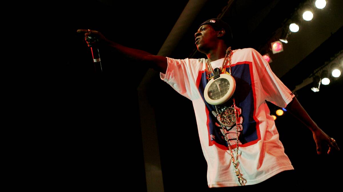 Flavor Flav at Newcastle Panthers in 2009. Picture by Jonathan Carroll
