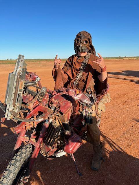 Jimmy Davies on set at Broken Hill for Furiosa: A Mad Max Saga. Picture supplied
