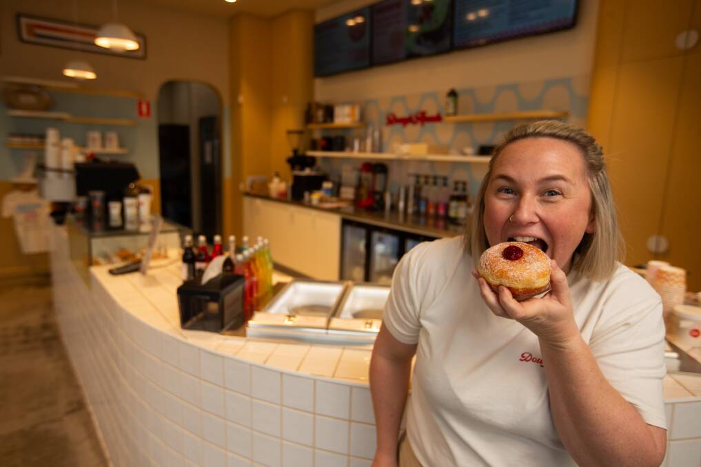 Doughheads owner Anna Farthing tastes the fruits of her labour. Picture by Jonathon Carroll