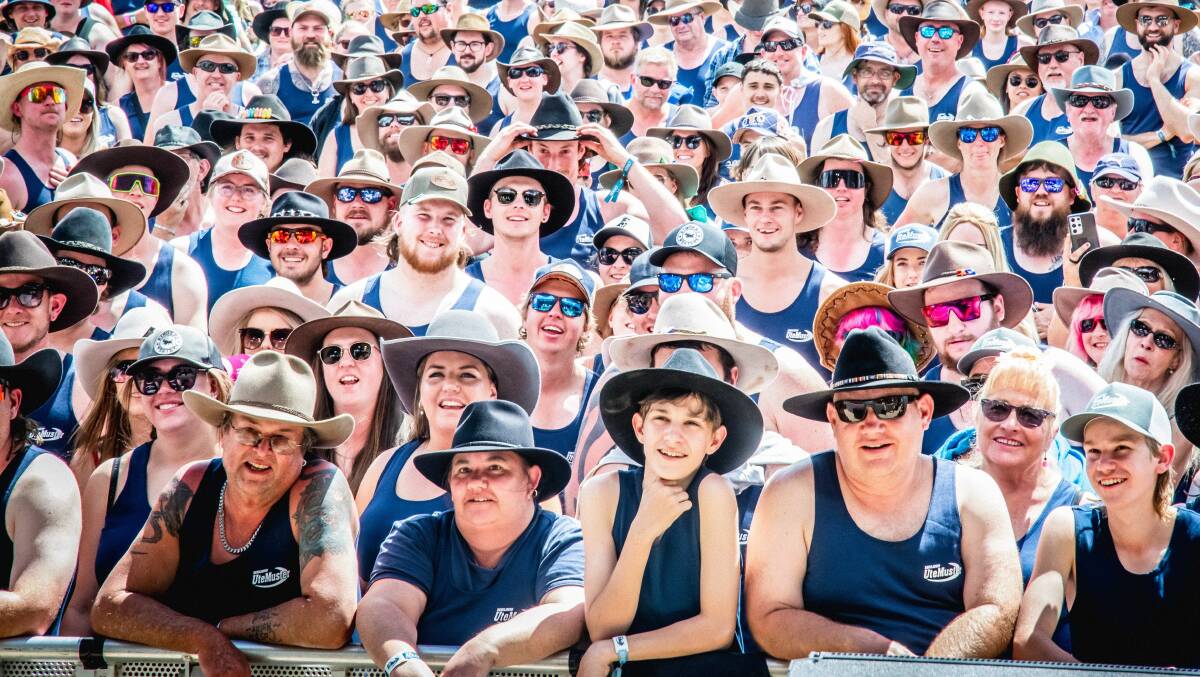 The blue singlet count at Deni Ute Muster is always popular with attendees. Picture supplied