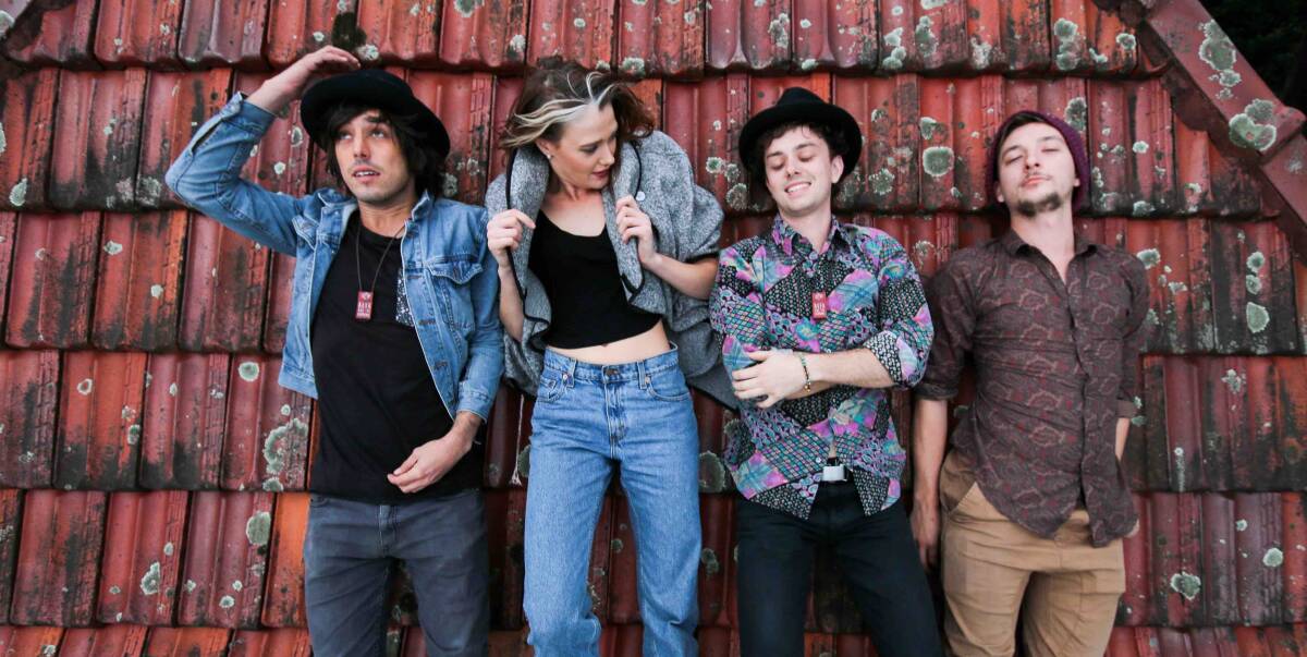 Hopeful: Nova and the Experience, featuring (left to right) Laurie Mahon, Anna Buckingham, James Buckingham and Jake Asser, compete in the semi finals of Spectrum Now's ANZ Blue Stage Series band comp in Sydney this week.