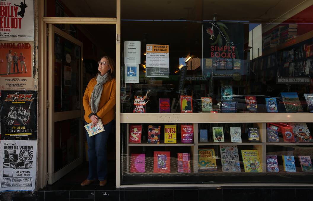 Amanda Shirley, owner of MacLean's Booksellers, in Beaumont Street in Hamilton. After 20 years, the business is for sale. Picture by Simone De Peak 