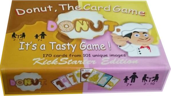 A box of the card game Donut. 