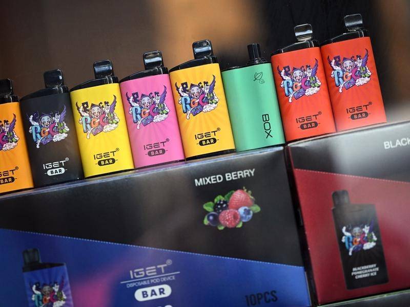 Vapes shown in different flavours before the bans took effect. Picture by Joel Carrett/AAP Photos 