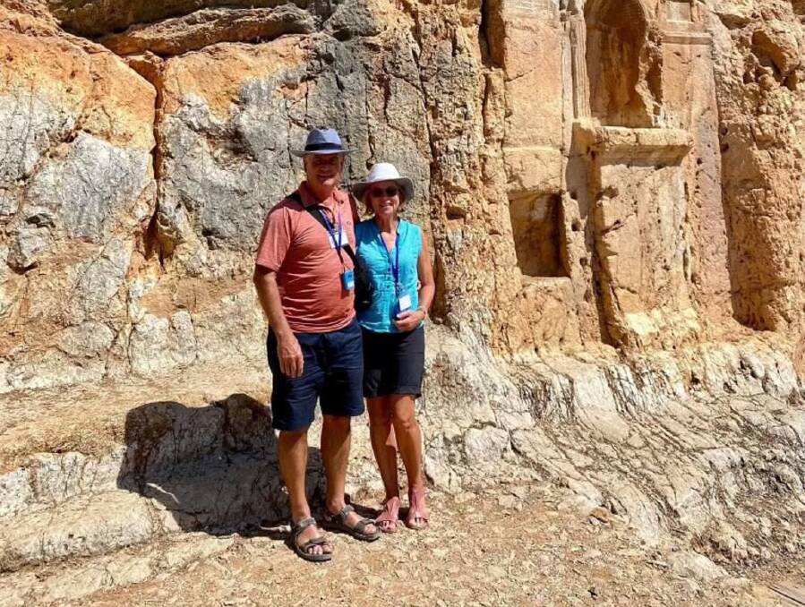 Phil and Bronwyn Barnes in Israel before Hamas attacked. Picture supplied. 