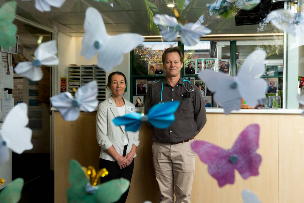 Senior staff specialist Mark Mather and nurse unit manager Sheree Martin, who work in palliative care at the Calvary Mater Newcastle. Picture by Jonathan Carroll 