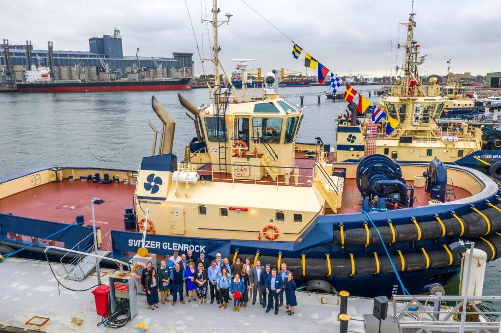 Happier times for the Svitzer organisation in Newcastle, with the christening of a new tug, the Svitzer Glenrock, in September 2018.