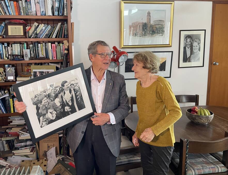 John and Margaret McNaughton at their Merewether Heights home yesterday reminiscing about the big day, Saturday, May 7, 1988. Picture by Ian Kirkwood